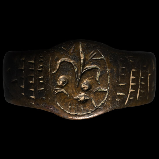 Medieval Bronze Ring with Fleur