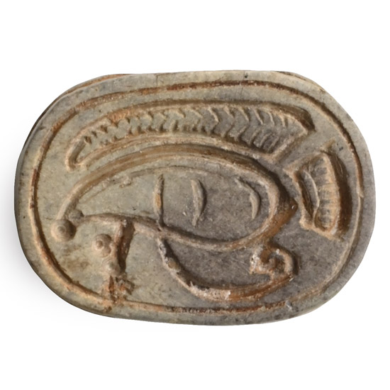 Egyptian Green Stone Scarab with Eye of Horus