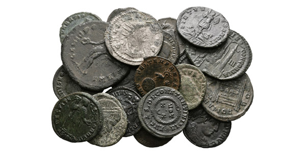 Group of Twenty [20] Gallienus to Valentinian Mixed AE Roman Coins.