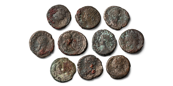 Group of Ten [10] Nero, Alexandria BI Tetradrachm Coins.