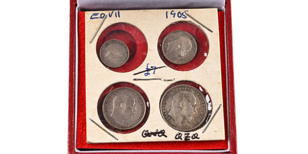 Great Britain. Saxe-Coburg-Gotha, Edward VII AR Maundy Money Set.