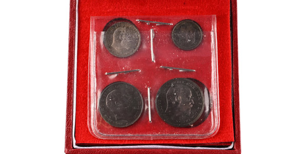 Great Britain. Saxe-Coburg-Gotha, Edward VII AR Maundy Money Set.