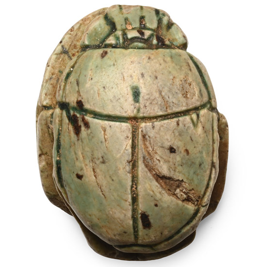 Large Egyptian Steatite Scarab with Hieroglyphs