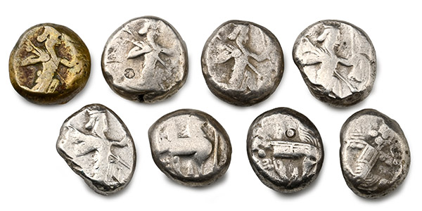 Group of Eight [8] AR Sigloi of Achaemenid Empire.