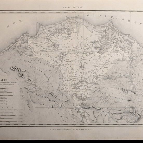 Very Large Egyptian Expedition Lithograph Plan of Egypt