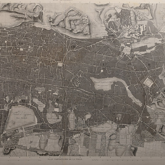 Very Large Egyptian Expedition Lithograph of the Plan of Cairo