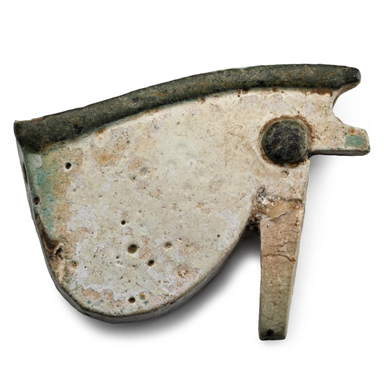 Large Egyptian Faience Eye of Horus Amulet
