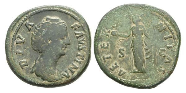 Diva Faustina I AE Sestertius.