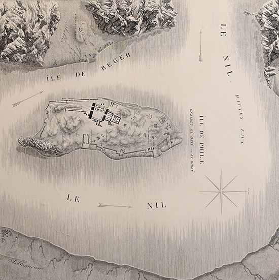 Very Large Egyptian Expedition Lithograph of the Isle of Philae