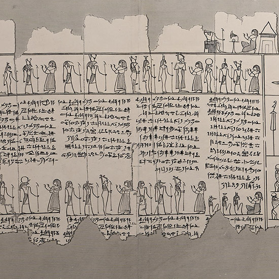 Very Large Egyptian Expedition Lithograph of the Hypogees Papyrus Manuscript from Thebes