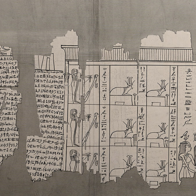 Very Large Egyptian Expedition Lithograph of the Hypogees Papyrus Manuscript from Thebes