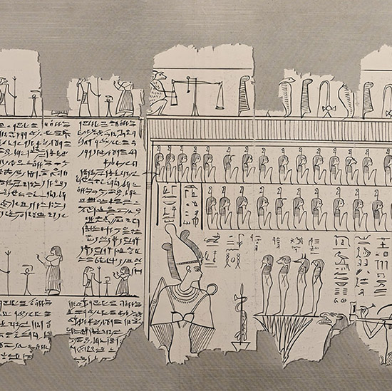 Very Large Egyptian Expedition Lithograph of the Hypogees Papyrus Manuscript from Thebes