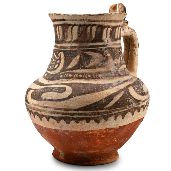 Large Western Asiatic Terracotta Painted Jug