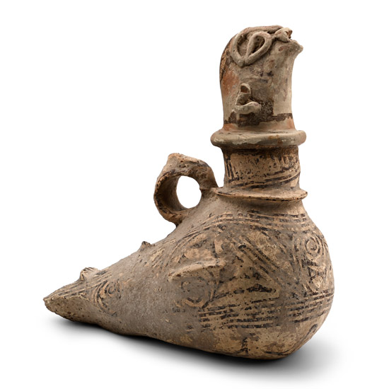 Western Asiatic Terracotta Vessel with Bird Head
