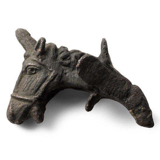 Roman Bronze Horse Head Terminal