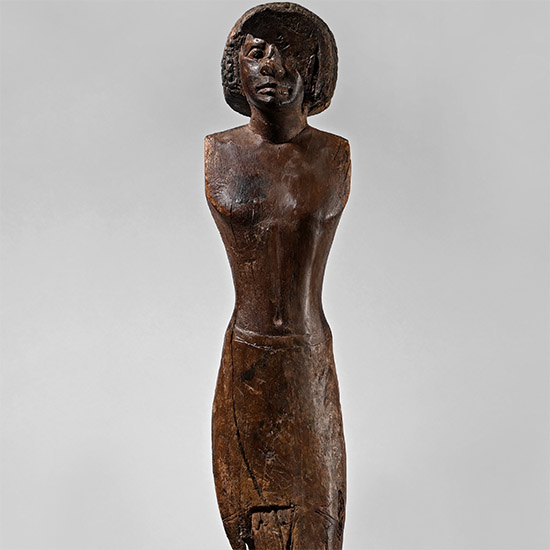 Large Egyptian Wooden Figure of a Man