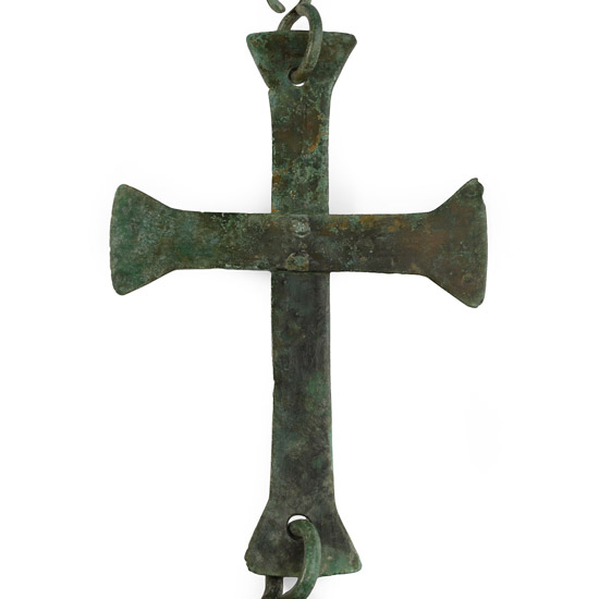 Byzantine Bronze Polycandelon Hanger Chain with Cross