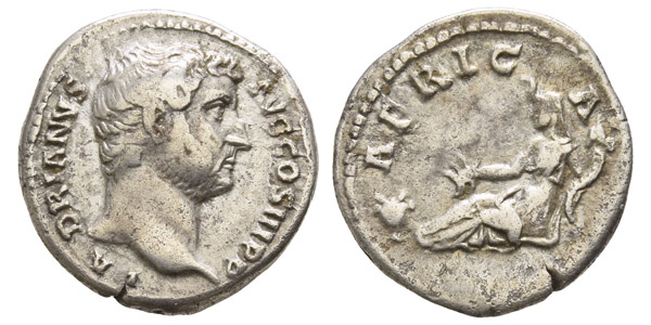 Hadrian AR Denarius.