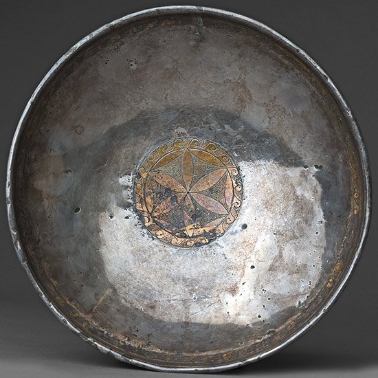 Eastern Greek Parcel-Gilt Bowl with Inscription