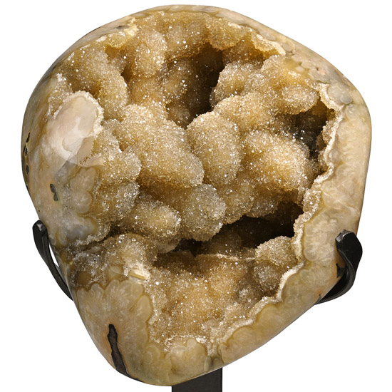 Agate Geode Display with Quartz Crystals