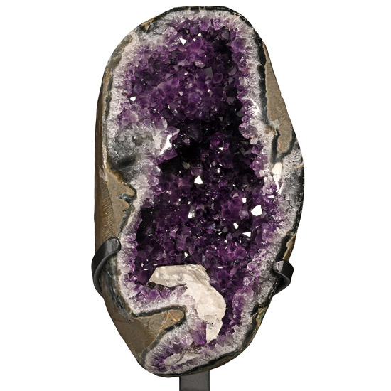 Amethyst Crystal Display with Calcite