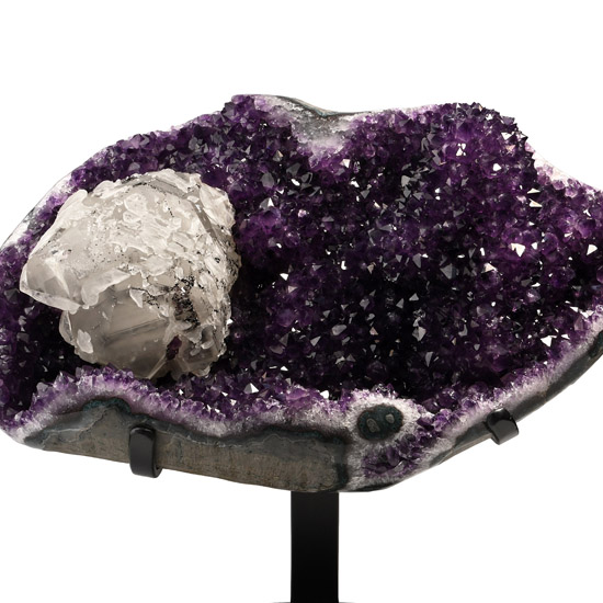 Amethyst Crystal Display with Calcite