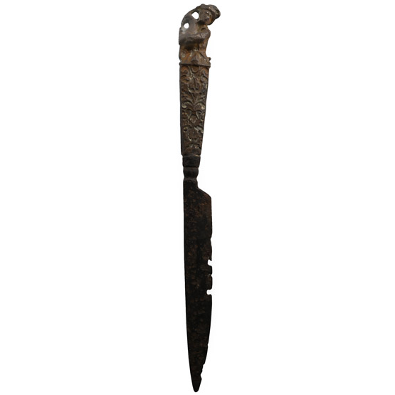 Stuart Period Knife with Bronze Figural Handle
