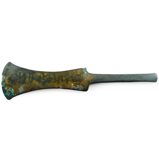 Bronze Age Tanged Copper Flat Axehead