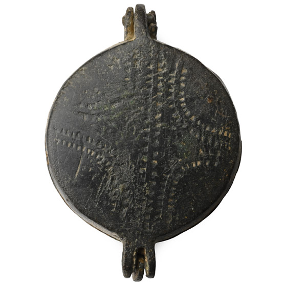 Medieval Decorated Portable Bronze Mirror Case