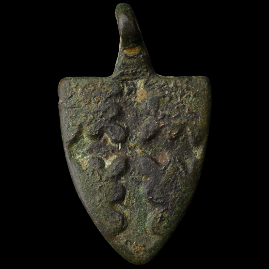 Medieval Knights Gilt Bronze Heraldic Horse Harness Pendant