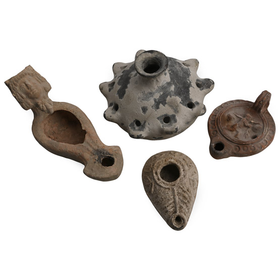 Roman Style and Other Terracotta Lamp Group
