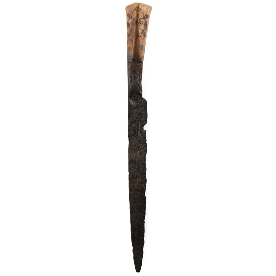 Stuart Period Iron Knife with Decorated Bone Handle