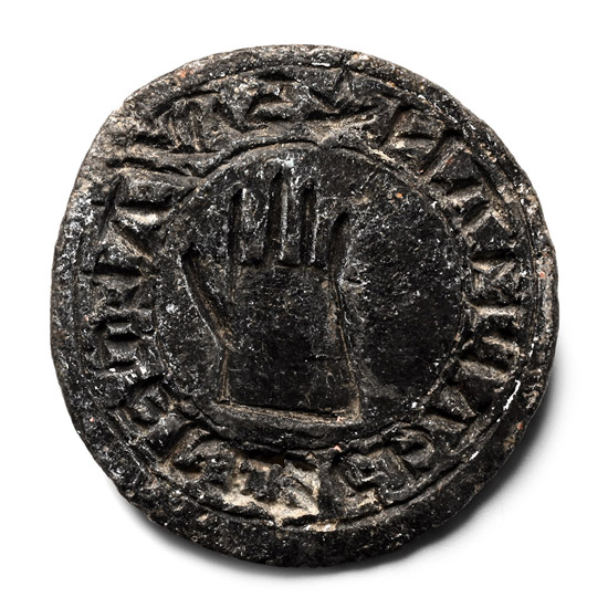 Medieval Lead Votive Seal Matrix with Hand
