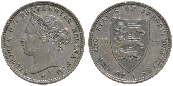 Jersey. Victoria AE 1/48 Shilling.