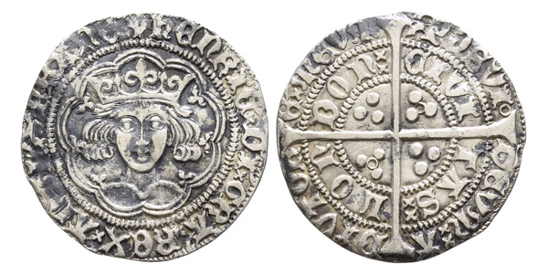 England. Lancaster, Henry VI AR Groat.