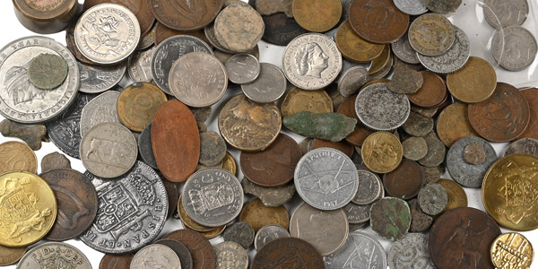 Mixed Group of One Hundred and Twenty Eight [128] Coins and Other items.