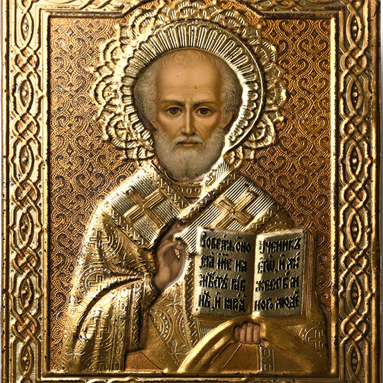 Russian Orthodox Icon with Saint Nicholas