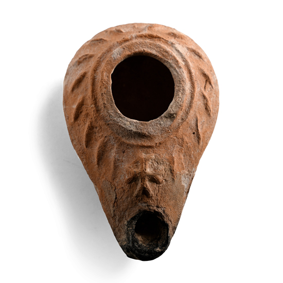 Byzantine Terracotta Slipper Oil Lamp with Cross