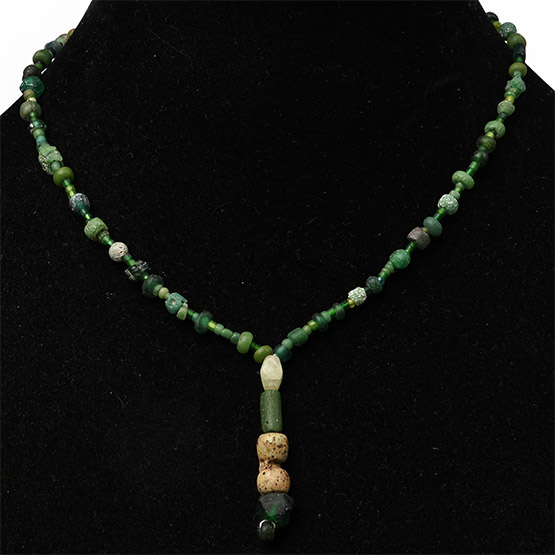 Roman Green Glass and Other Bead Necklace String