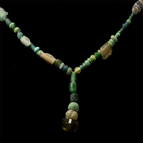 Roman Green Glass and Other Bead Necklace String