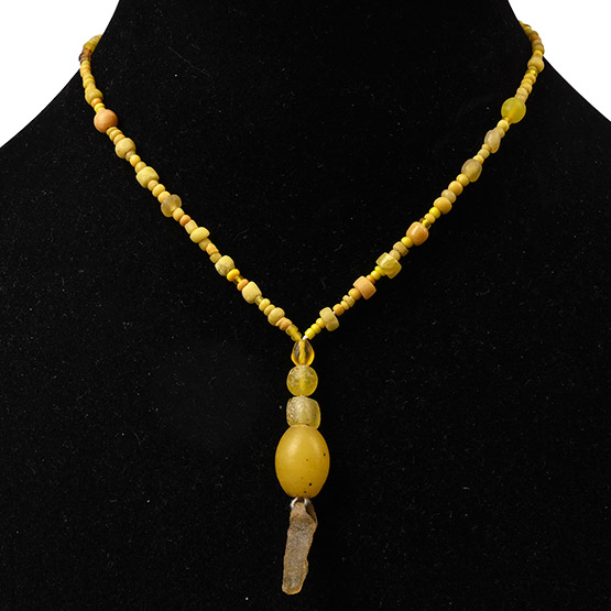 Roman Yellow Glass and Other Bead Necklace String