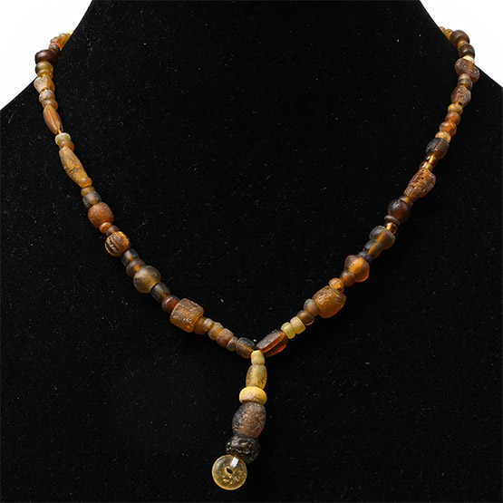 Roman Yellow Glass and Other Bead Necklace String
