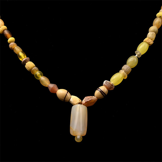 Roman Yellow Glass and Other Bead Necklace String