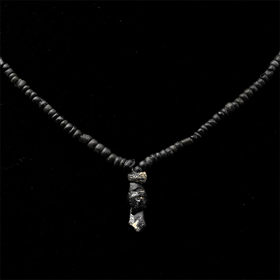 Roman Black Glass and Other Bead Necklace String