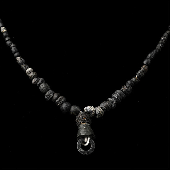 Roman Black Glass and Other Bead Necklace String
