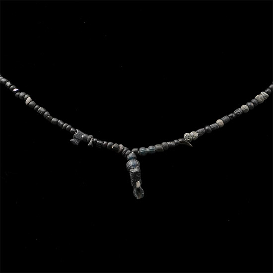 Roman Black Glass and Other Bead Necklace String