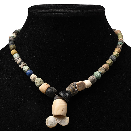 Western Asiatic Glass and Stone Bead Necklace String