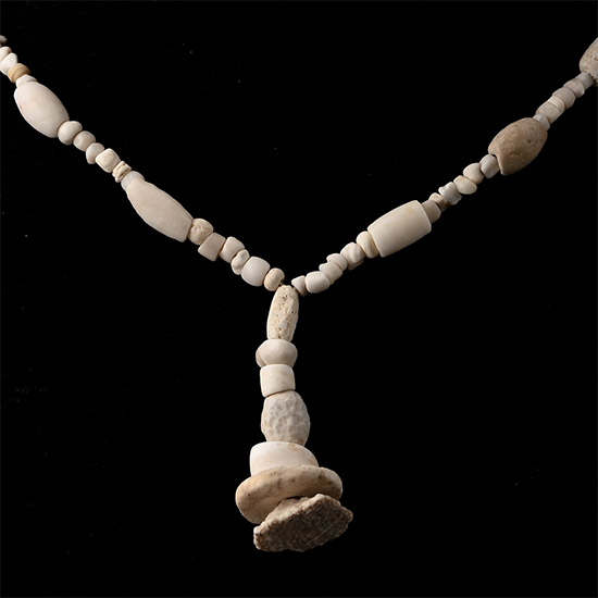 Western Asiatic White Stone Bead Necklace String