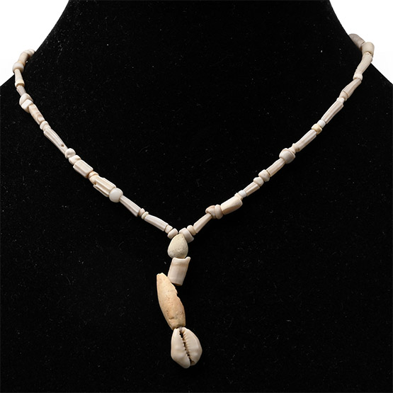 Western Asiatic White Stone Bead Necklace String