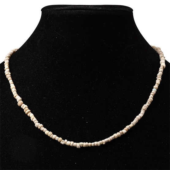 Western Asiatic White Stone Bead Necklace String
